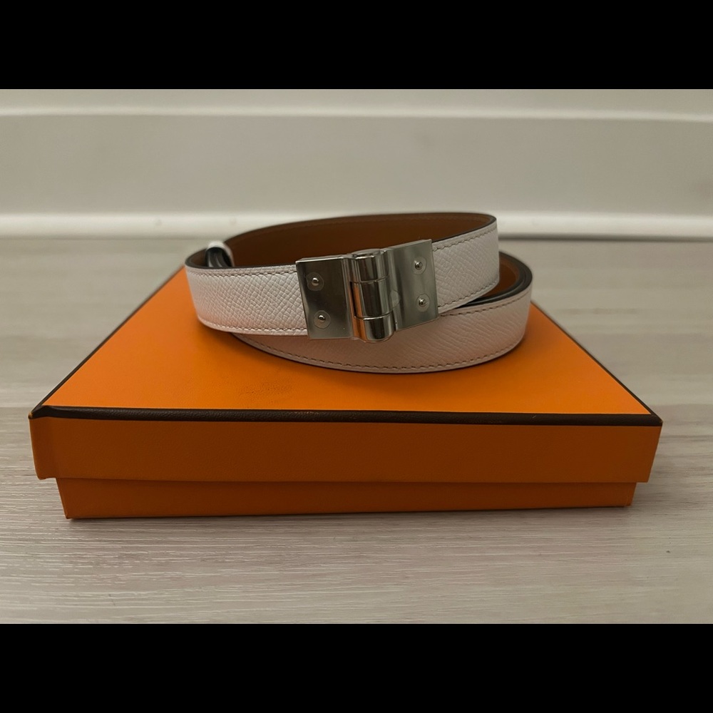 Hermes belt - white